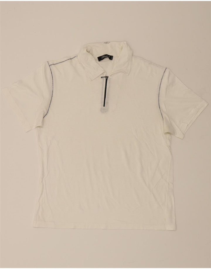 BLUMARINE Mens Polo Shirt IT 46 Small White Vintage Blumarine and Second-Hand Blumarine from Messina Hembry 