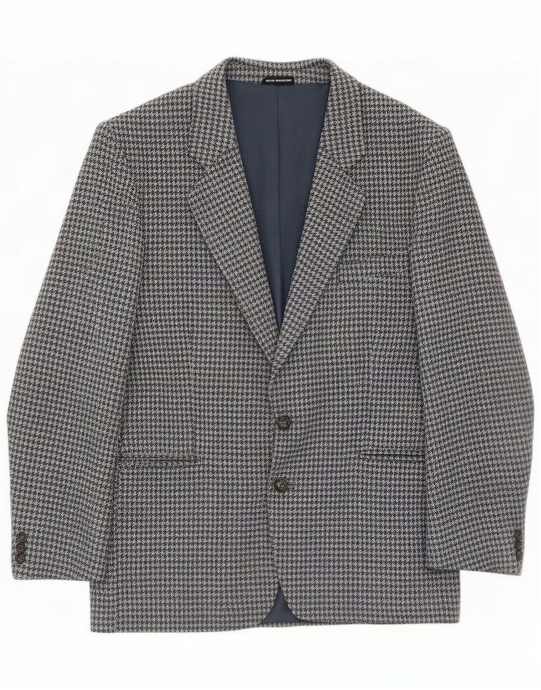 Esclusiva giacca blazer a 2 bottoni da uomo UK 40 grande grigio pied de poule nuova lana