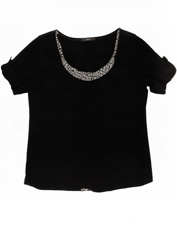 Camicetta da donna Marks & Spencer Top UK 14 Acrilico floreale nero medio