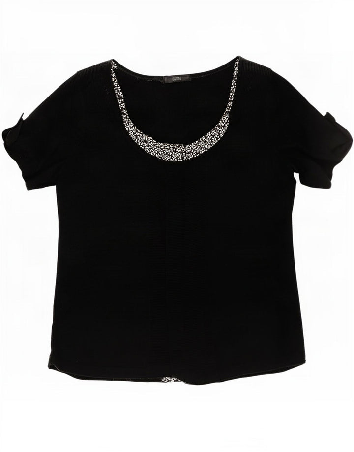Camicetta da donna Marks & Spencer Top UK 14 Acrilico floreale nero medio