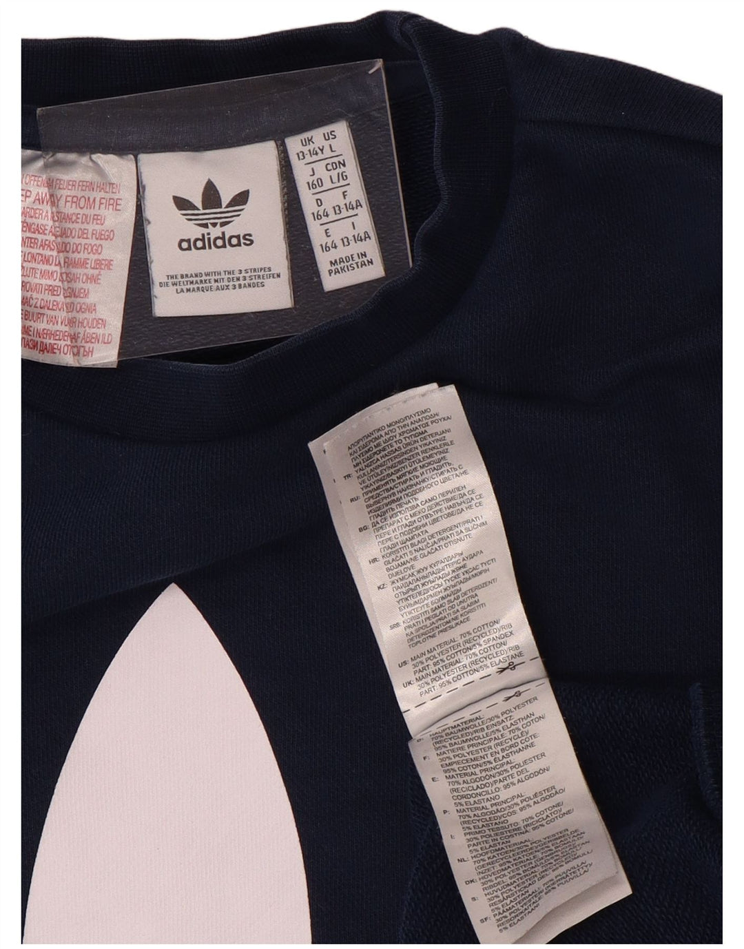 Felpa Adidas Ragazzo Maglione 13-14 Anni Blu Navy Cotone