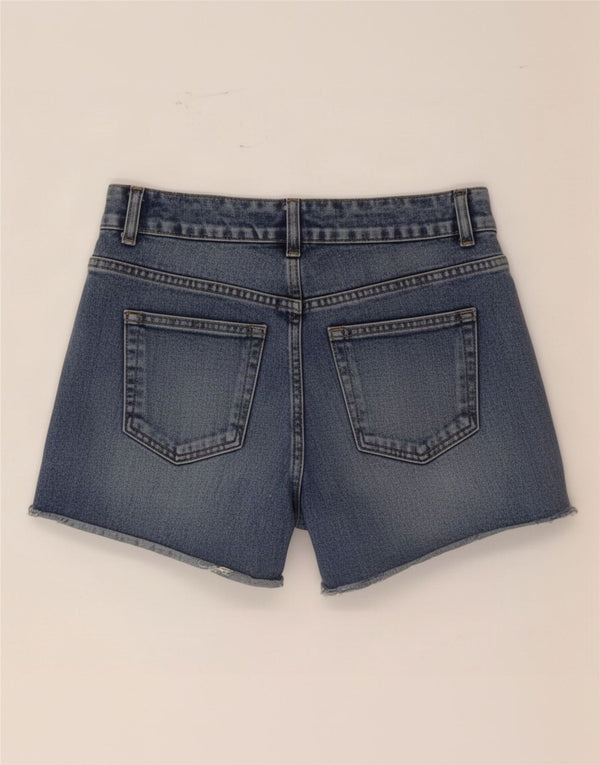 Topshop Womens Moto Denim Shorts Small W26 Blue Cotton