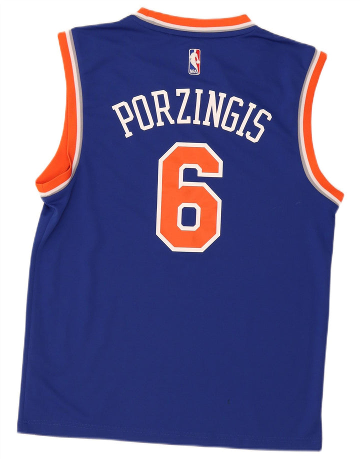 Adidas Uomo New York Knicks Graphic Canotta Top Blu Medio Poliestere