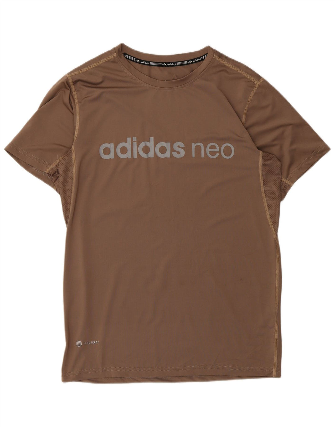 T-shirt grafica Adidas Aeroready da uomo, grande, in poliestere marrone