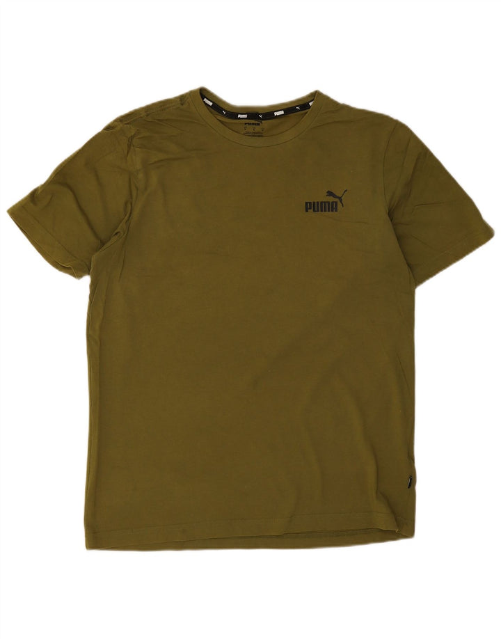 T-shirt grafica da uomo Puma Top in cotone kaki medio