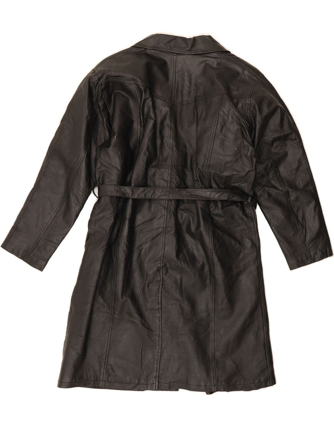 VINTAGE Womens Leather Coat UK 16 Large Black Vintage Vintage and Second-Hand Vintage from Messina Hembry 
