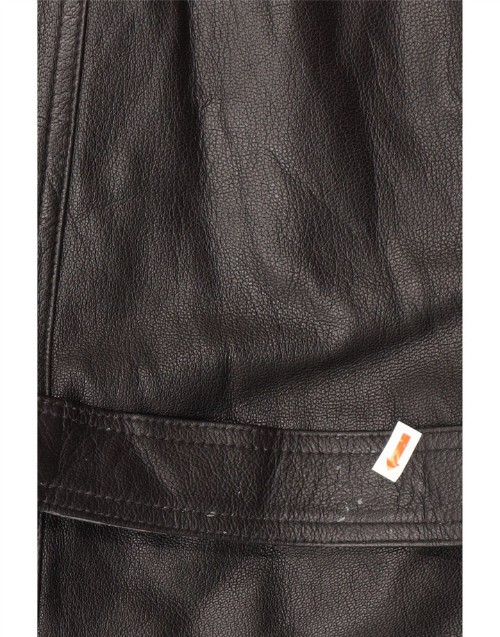 Cappotto in pelle da uomo VINTAGE IT 52 XL in pelle nera