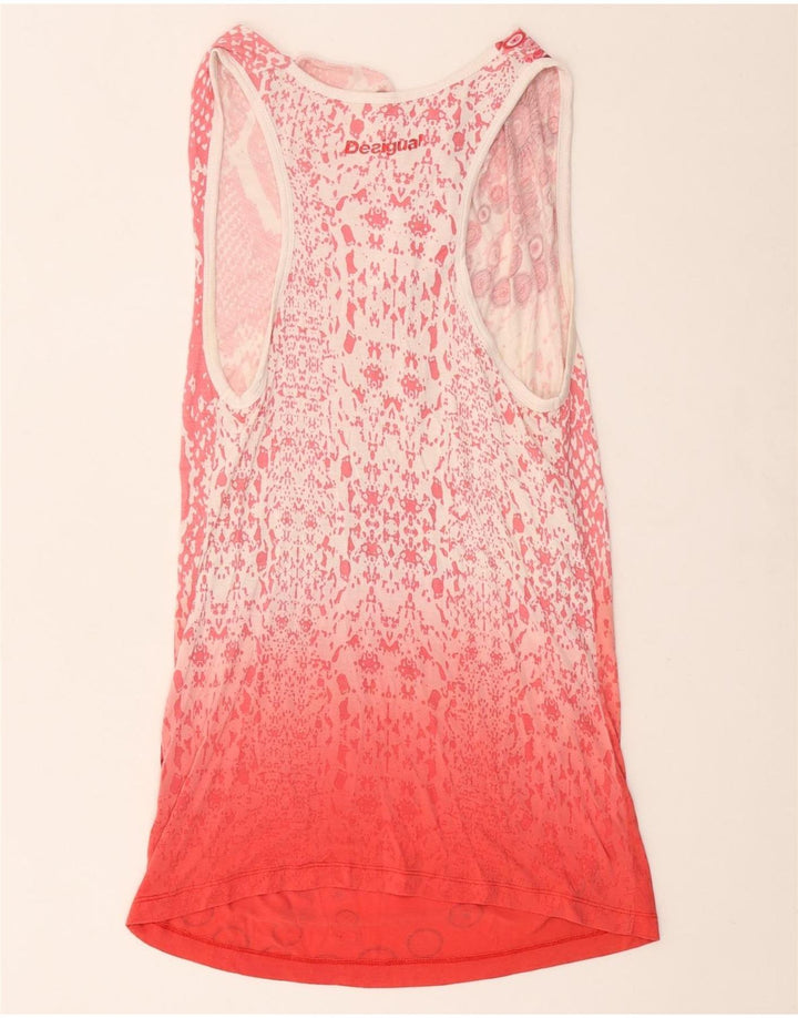 DESIGUAL Womens Graphic Sleeveless Tunic Top UK 12 Medium Red