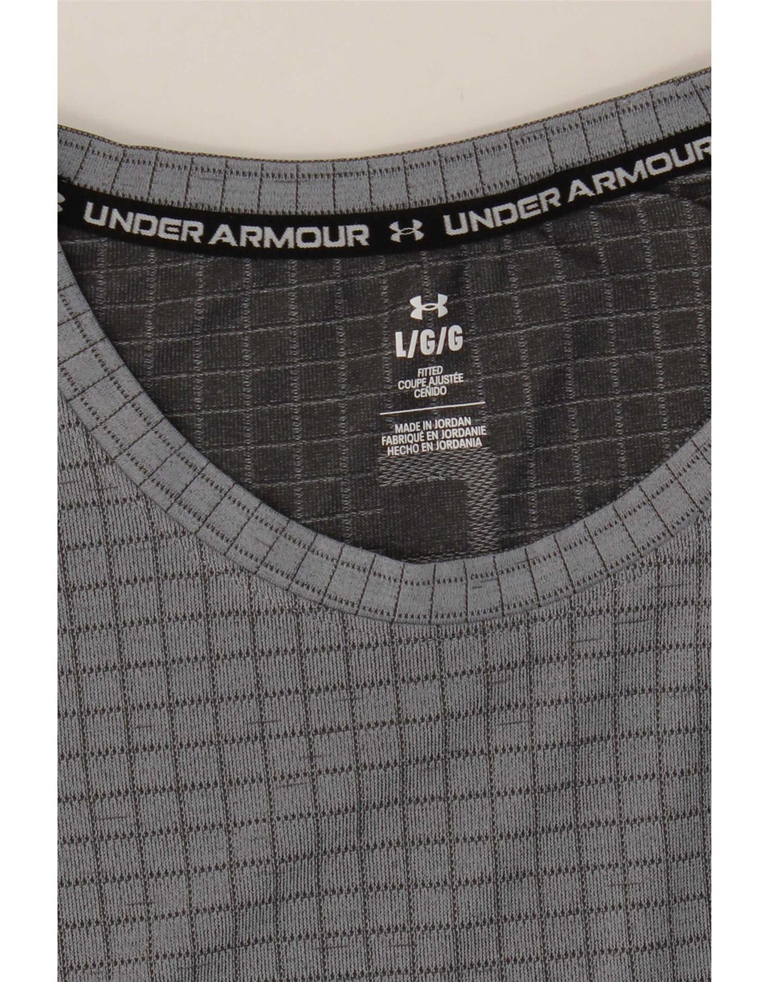 Maglietta da uomo Under Armour Top a quadri grigi grandi