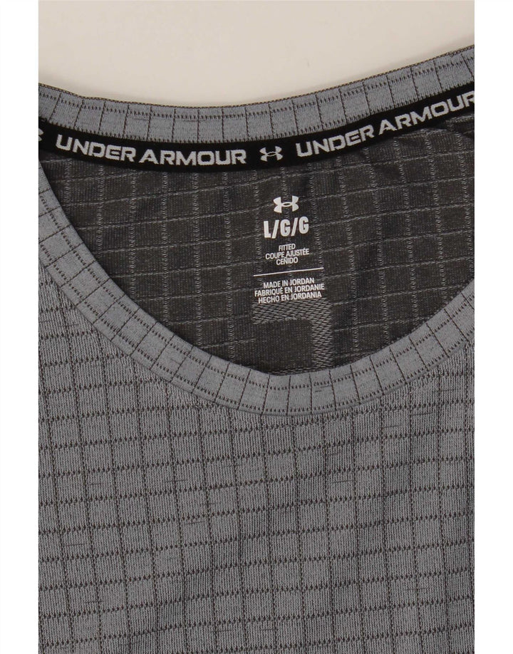 Maglietta da uomo Under Armour Top a quadri grigi grandi