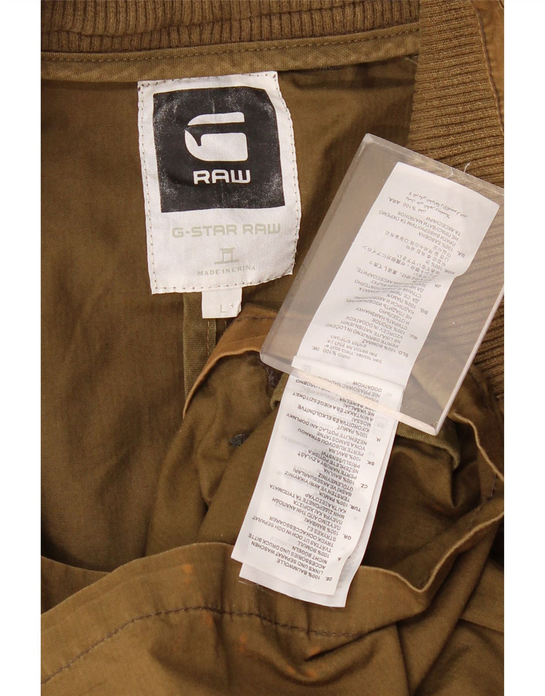 Giacca utility da uomo G-STAR UK 40 grande cotone kaki