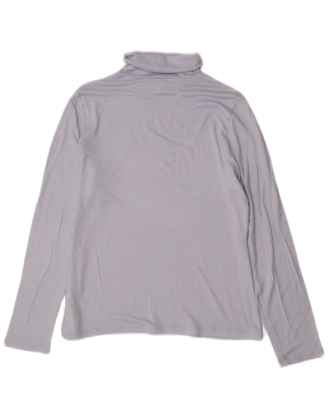 Marks & Spencer Top da donna con collo alto a maniche lunghe UK 16 Large in viscosa blu