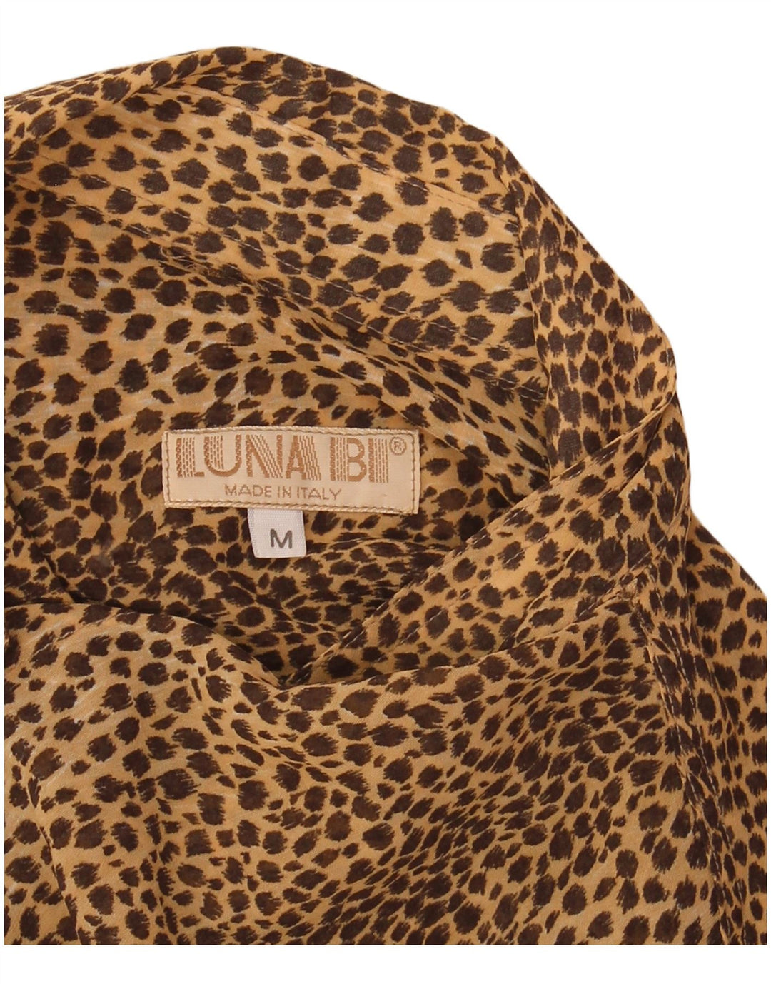 Camicia militare da donna VINTAGE UK 14 stampa animalier marrone medio