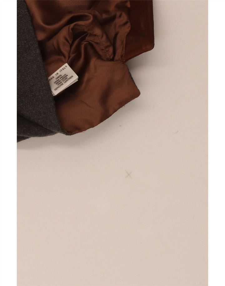 Gilet vintage da uomo in pelle scamosciata in pelle marrone medio