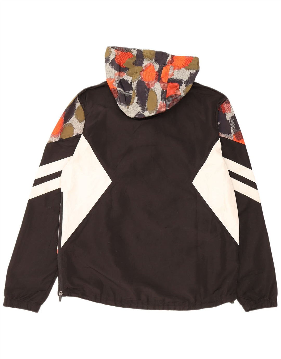 Giacca antipioggia da uomo con cappuccio SUPERDRY UK 40 grande nera maculata