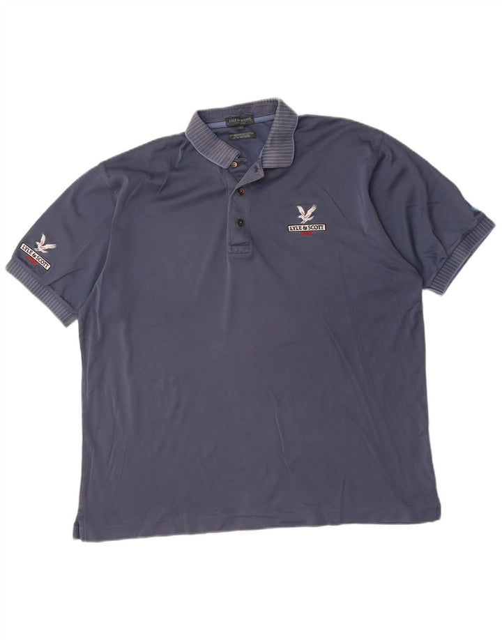 Polo da uomo Lyle & Scott grande in cotone blu navy