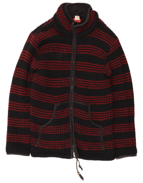 Maglione cardigan da uomo HIMALAYA XL in lana a righe nere
