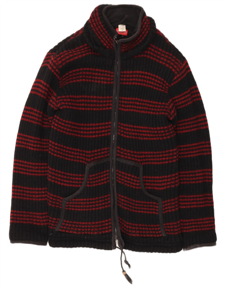 Maglione cardigan da uomo HIMALAYA XL in lana a righe nere