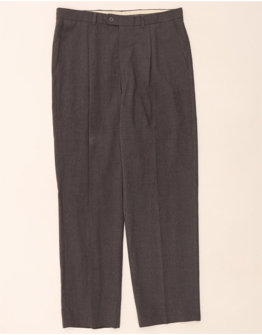 Pantaloni da abito con pegging da uomo Marks & Spencer W34 L31 poliestere grigio