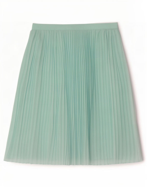 Gonna a trapezio plissettata da donna Marks & Spencer UK 14 Large W32 poliestere verde