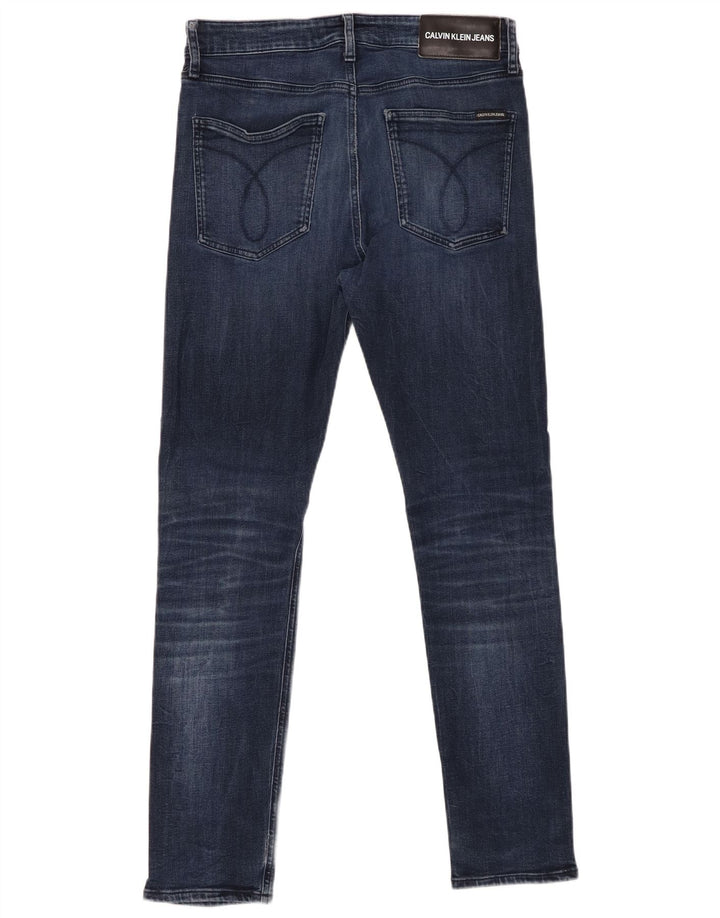 CALVIN KLEIN Jeans slim da uomo W33 L32 cotone blu navy