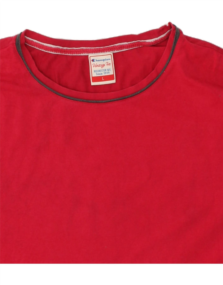 CHAMPION Womens Heritage Fit Top 3/4 Sleeve UK 16 Large Red Vintage Champion and Second-Hand Champion from Messina Hembry 