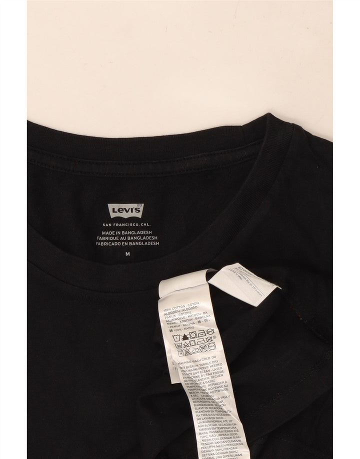 T-shirt grafica corta da donna LEVI'S UK 14 cotone nero medio