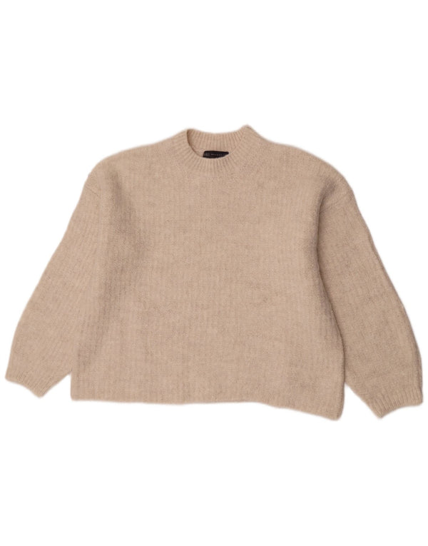 Maglione maglione girocollo da donna Marks & Spencer UK 14 Acrilico beige medio