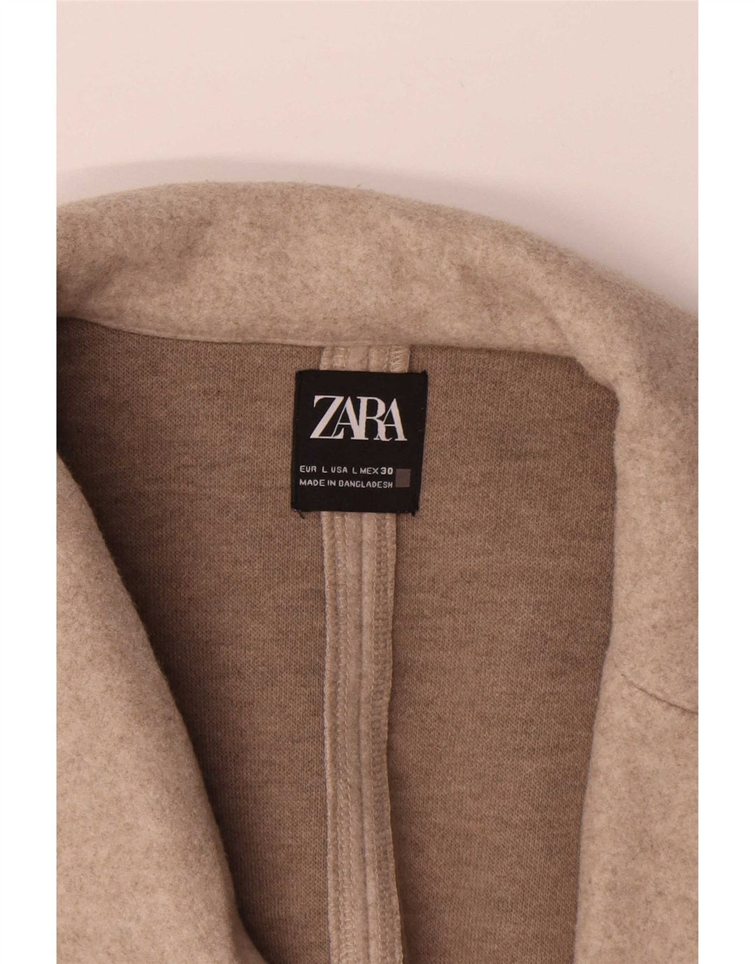 Soprabito aperto da donna Zara UK 16 grande poliestere beige