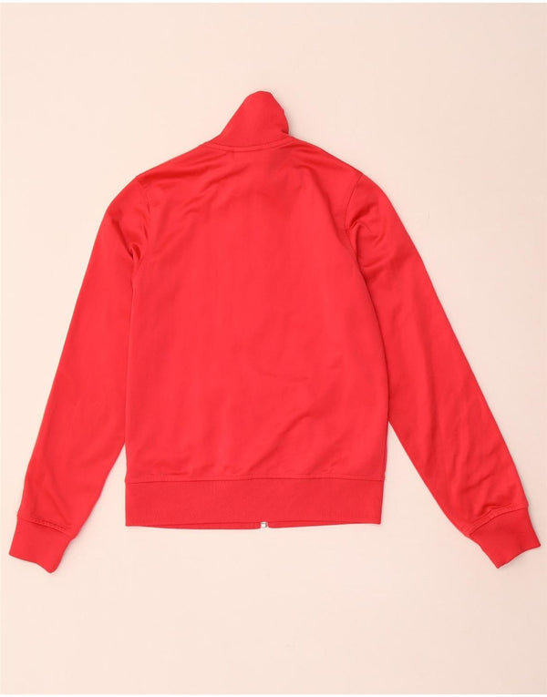Giacca da ginnastica da donna Adidas UK 10 piccola rossa in poliestere