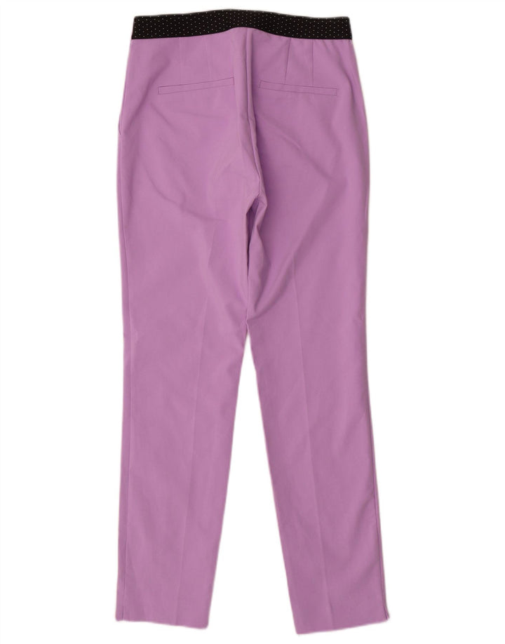 Pantaloni da abito slim da donna Zara piccoli W27 L27 poliestere viola