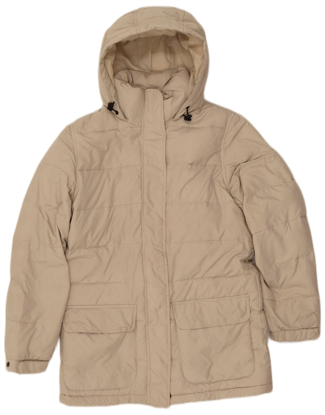 SERGIO TACCHINI Giubbotto Imbottito con Cappuccio Donna IT 42 Poliestere Beige Medio