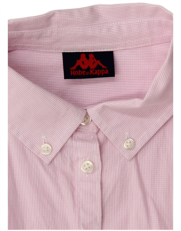 Camicia Kappa da donna UK 16 cotone a quadri rosa grande