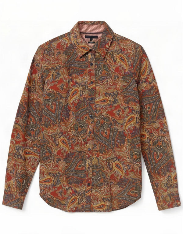Tommy Hilfiger Womens Shirt US 4 Small Multicoloured Paisley Cotton