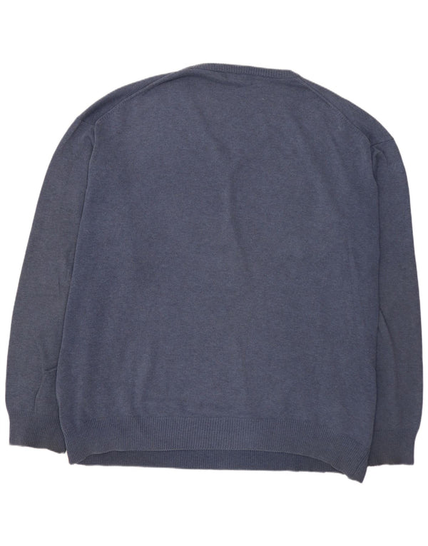 GANT Maglione da uomo con scollo a V 4XL Cotone blu navy