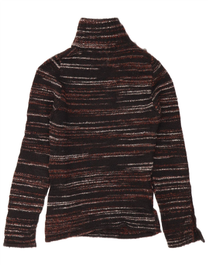 Penny Pull Maglione da donna con collo a scialle UK 8 Piccolo lana screziata marrone