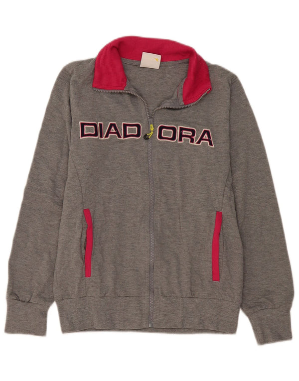 Giacca da tuta grafica da donna Diadora UK 10 Small Grey Colourblock