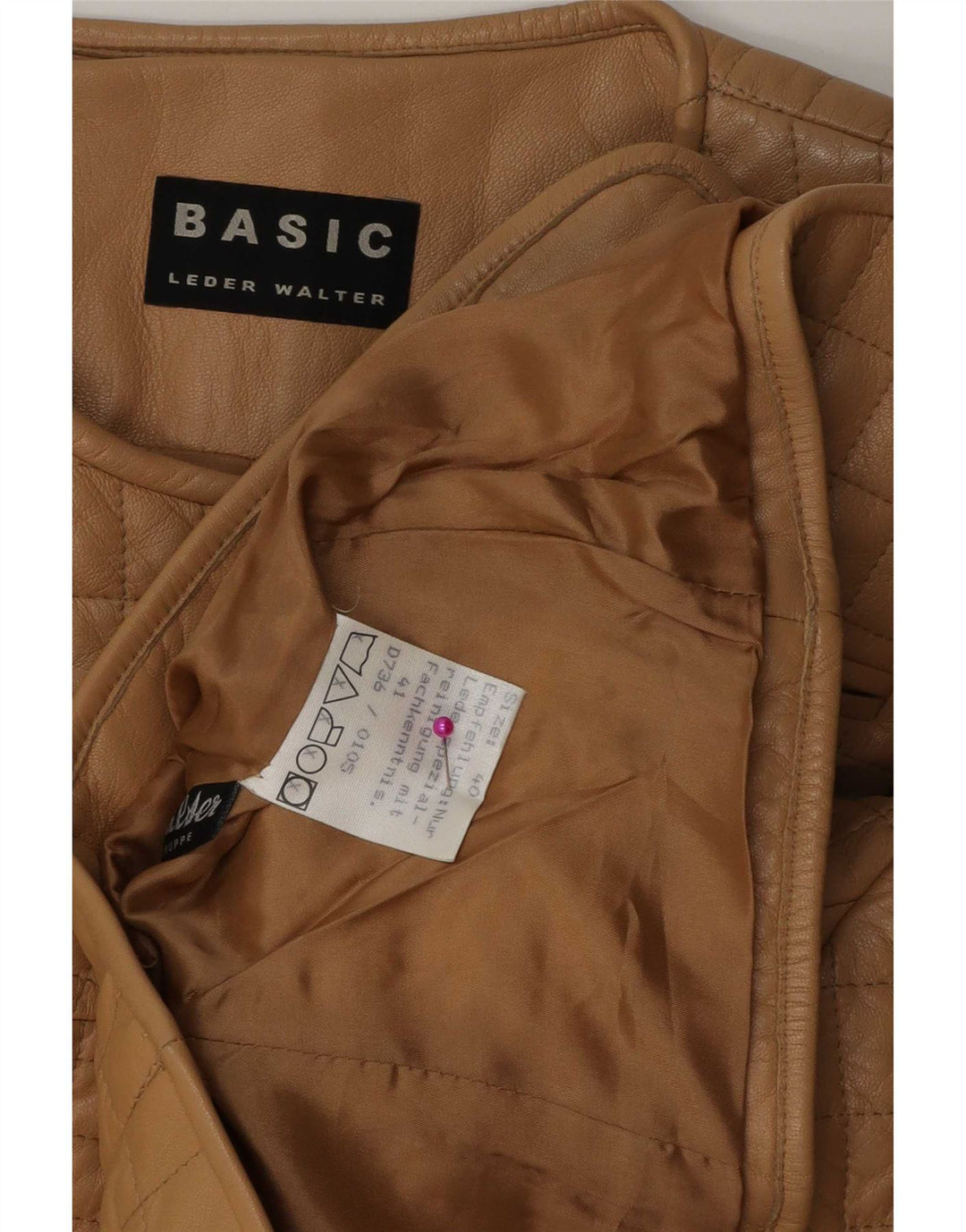 Giacca In Pelle Trapuntata Basic Da Donna IT 40 Piccola In Pelle Beige