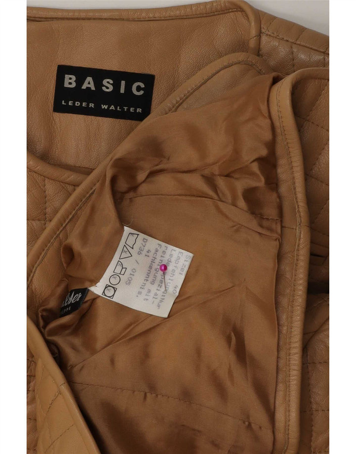 Giacca In Pelle Trapuntata Basic Da Donna IT 40 Piccola In Pelle Beige