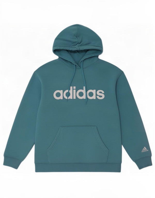 Felpa con cappuccio grafica da donna Adidas UK 16/18 grande blu