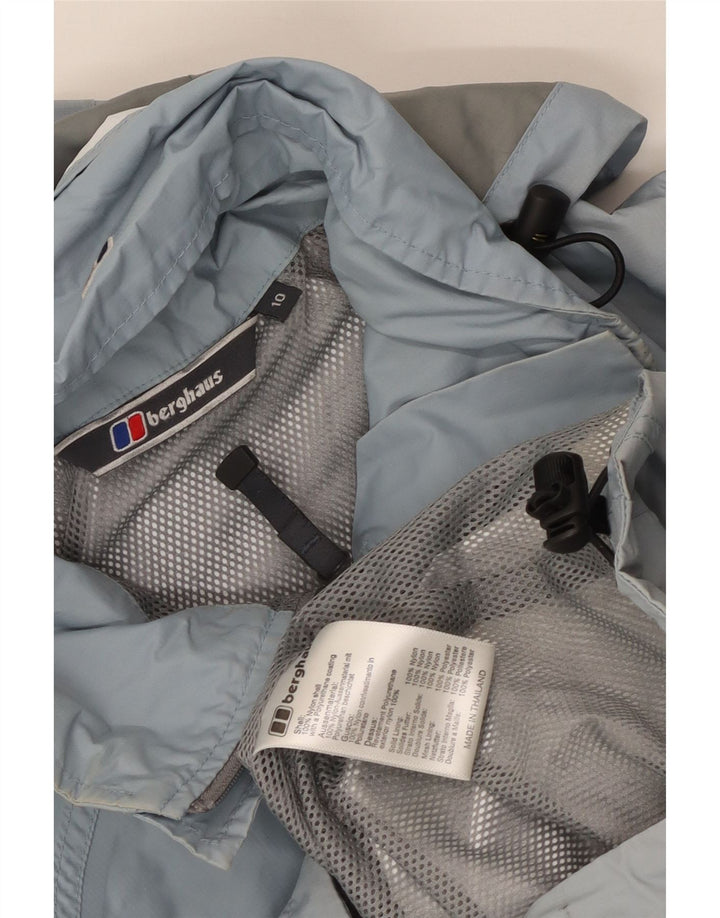 Giacca antipioggia oversize con cappuccio da donna Berghaus UK 10 piccola in nylon blu