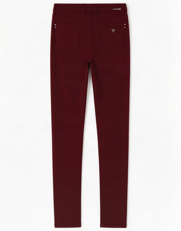 Guess Womens Ultra Skinny Mid Rise Jegging Jeans W27 L32 Burgundy Cotton