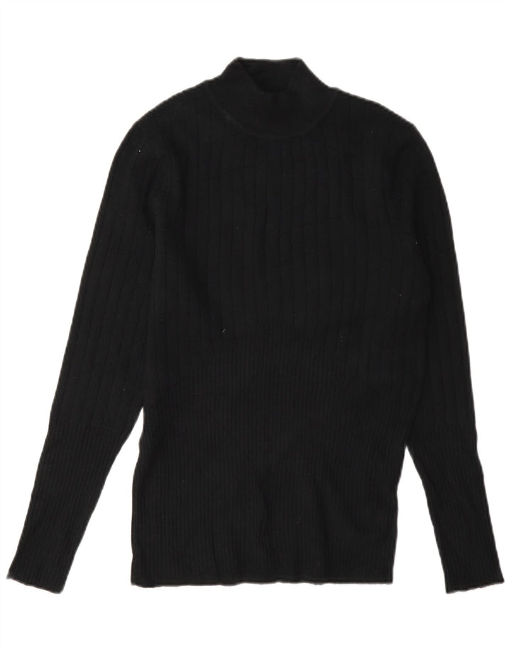 Maglione maglione a collo alto da donna Marks & Spencer UK 12 medio nero