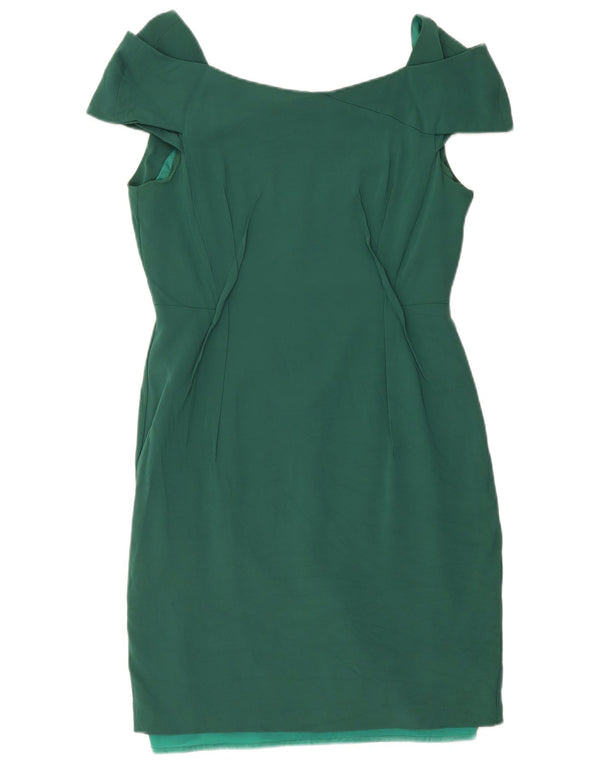Abito tubino Reiss da donna con spalle scoperte UK 14 grande viscosa verde