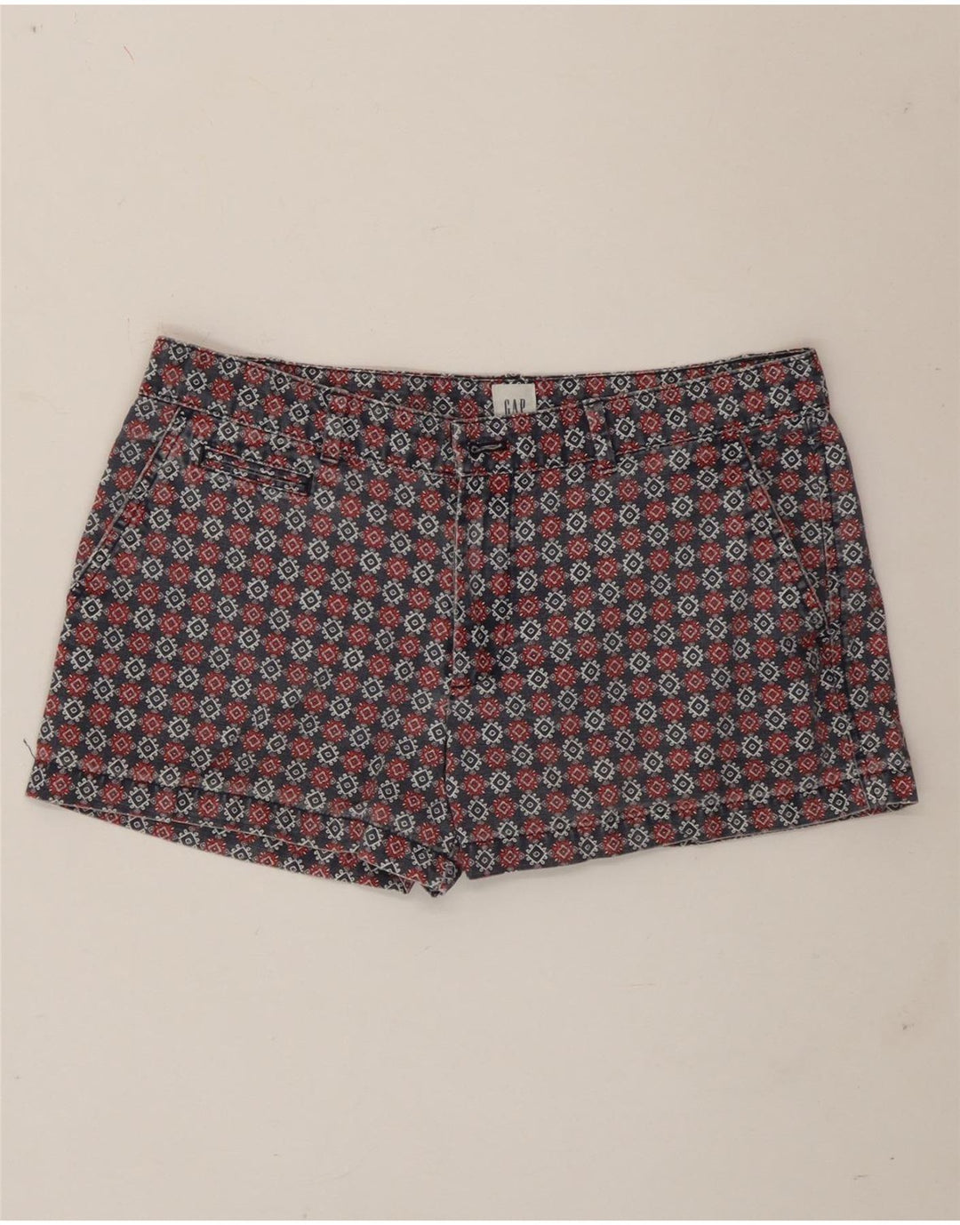 Pantaloncini chino regolari da donna Gap US 10 Large W32 multicolore geometrico