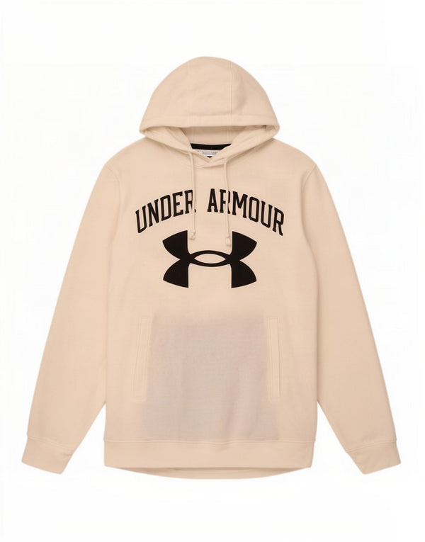 Felpa con cappuccio grafica da uomo Under Armour in cotone bianco medio
