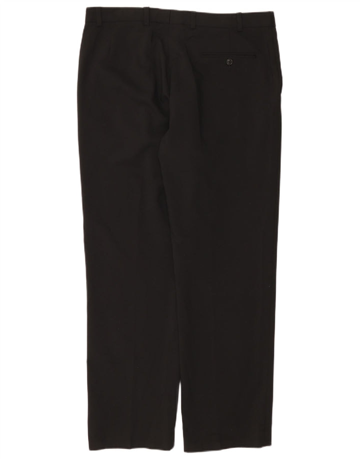 Pantaloni da abito dritti autografi da uomo Marks & Spencer W36 L31 neri