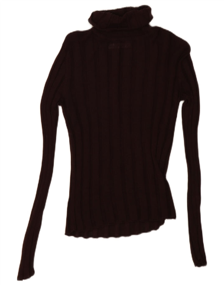 Top Zara da donna con collo alto e camicetta UK 10 piccolo in Lyocell bordeaux