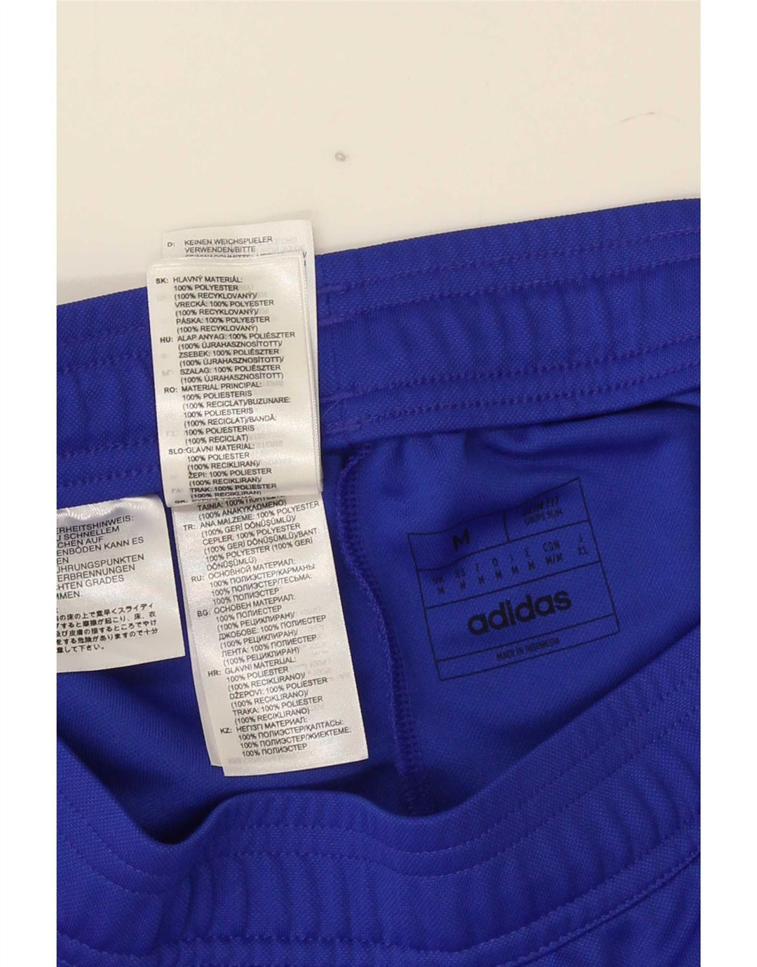 Pantaloni da tuta Adidas Aeroready da uomo in poliestere color block blu medio