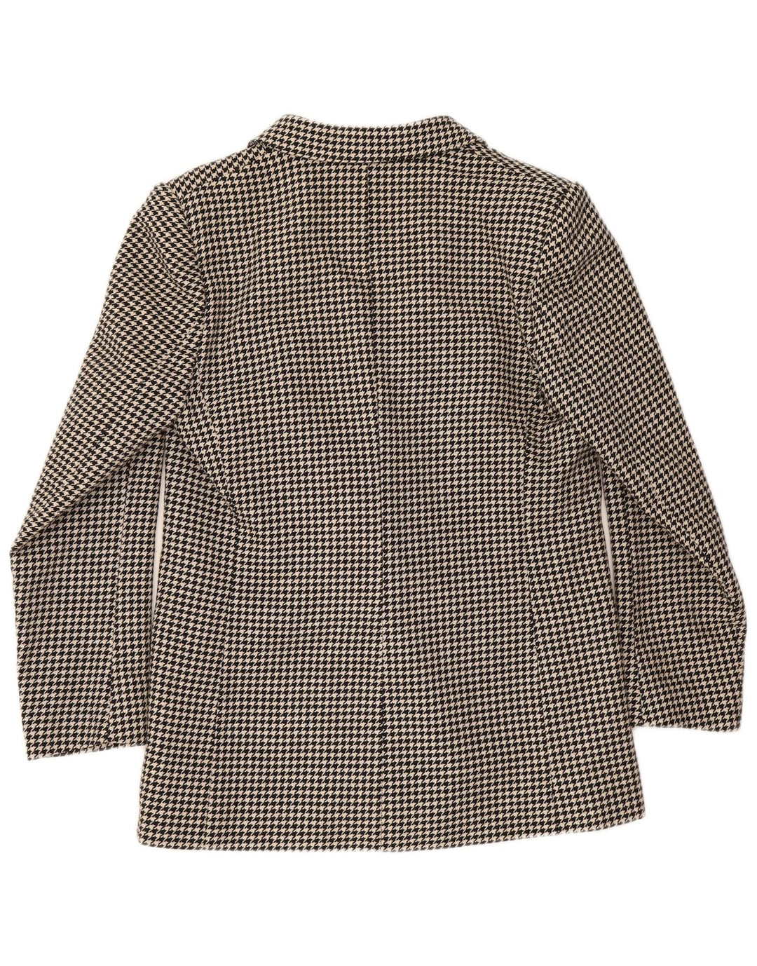 Giacca blazer doppiopetto vintage da donna UK 12 pied de poule medio nero